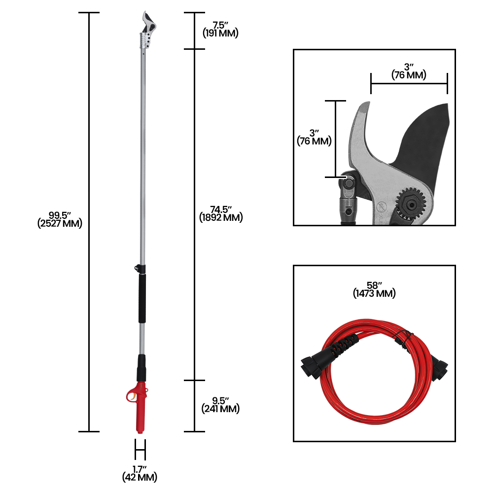 Zenport LEP858 Long Reach ePruner, 99.5-Inch