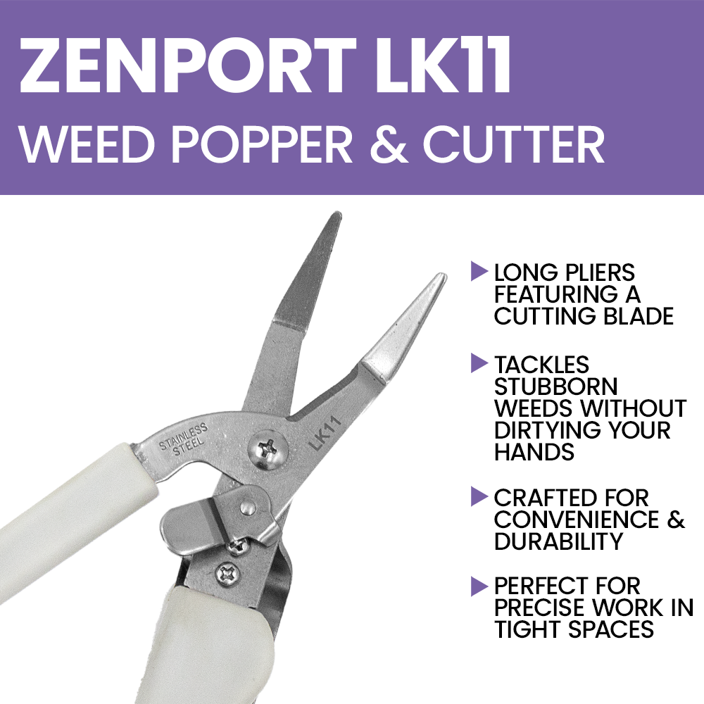 Zenport LK11 2-in-1 Weed Popper and Cutter, 10-Inch, Gray