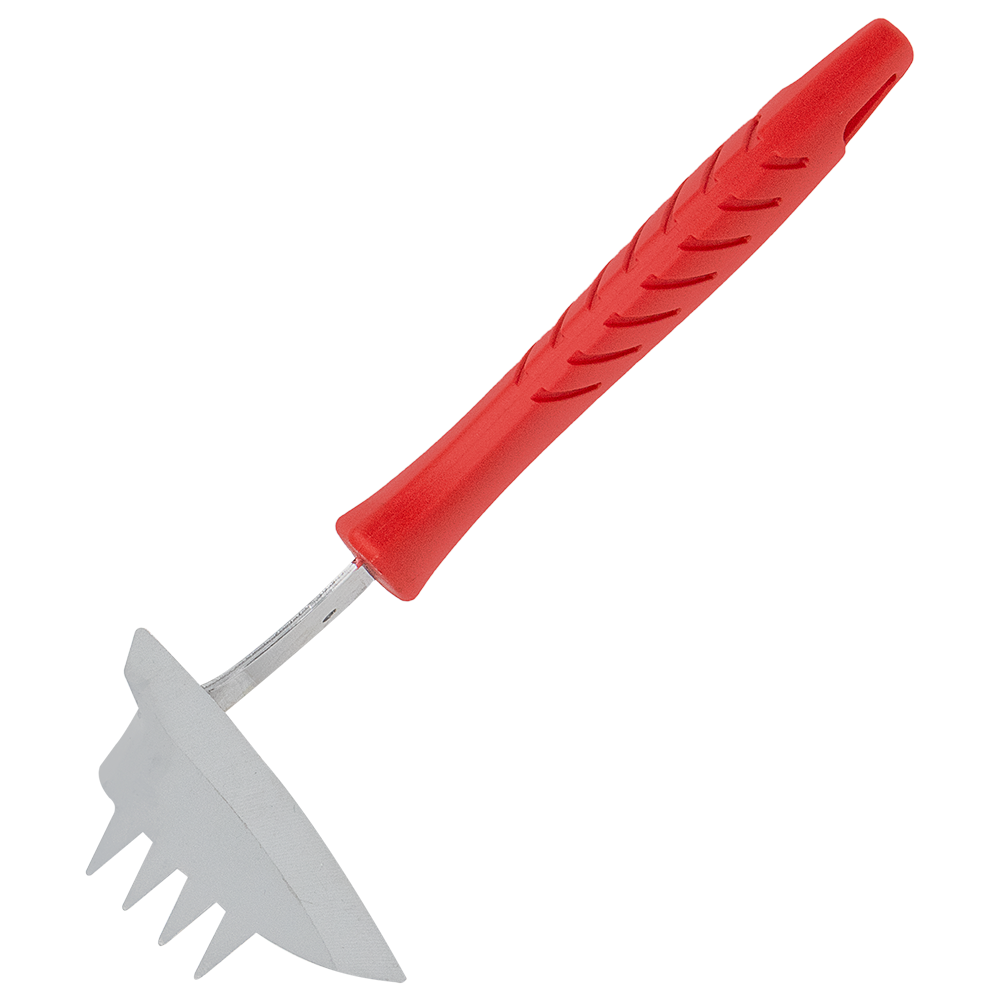 Zenport LT373 Stainless Weeder, Hoe, Rake Combo Hand Tool, Red