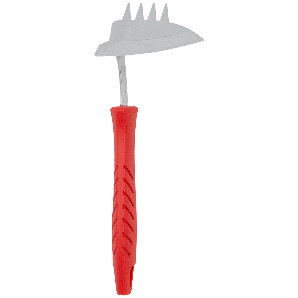 Zenport LT373 Stainless Weeder, Hoe, Rake Combo Hand Tool, Red