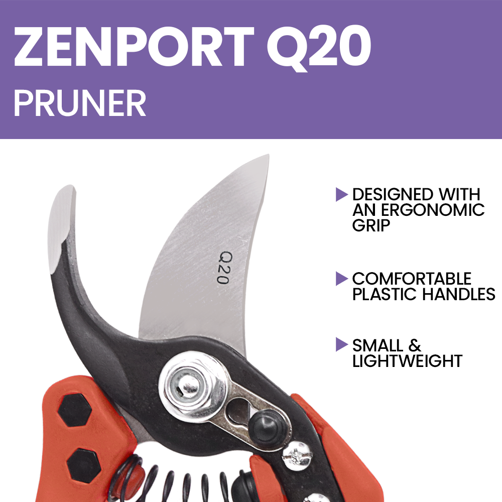 Zenport Q20 Euro-Pro Small Horticulture Pruner, Orange