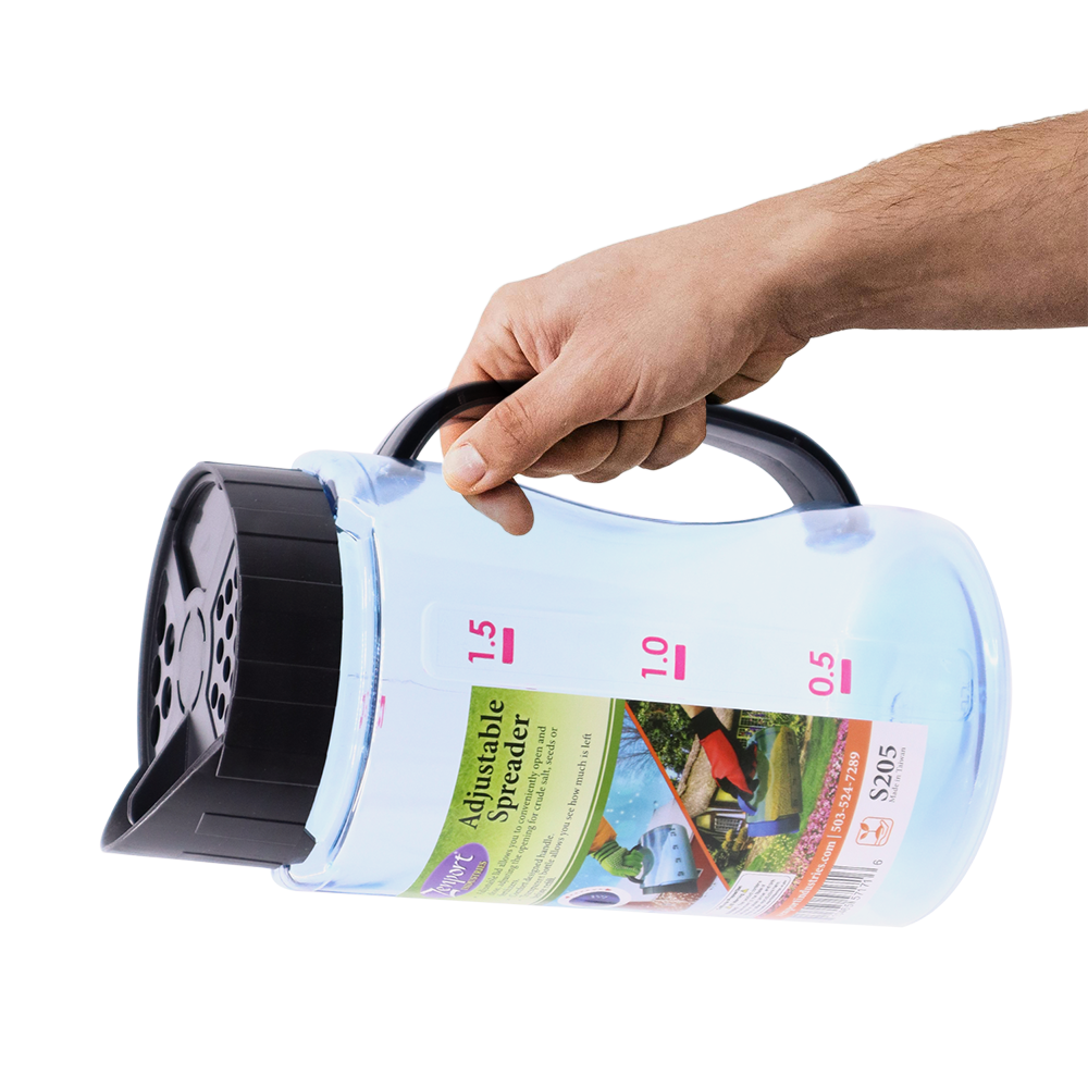 Zenport S205 Adjustable Spreader for Salt, Seeds, and Fertilizer, Clear