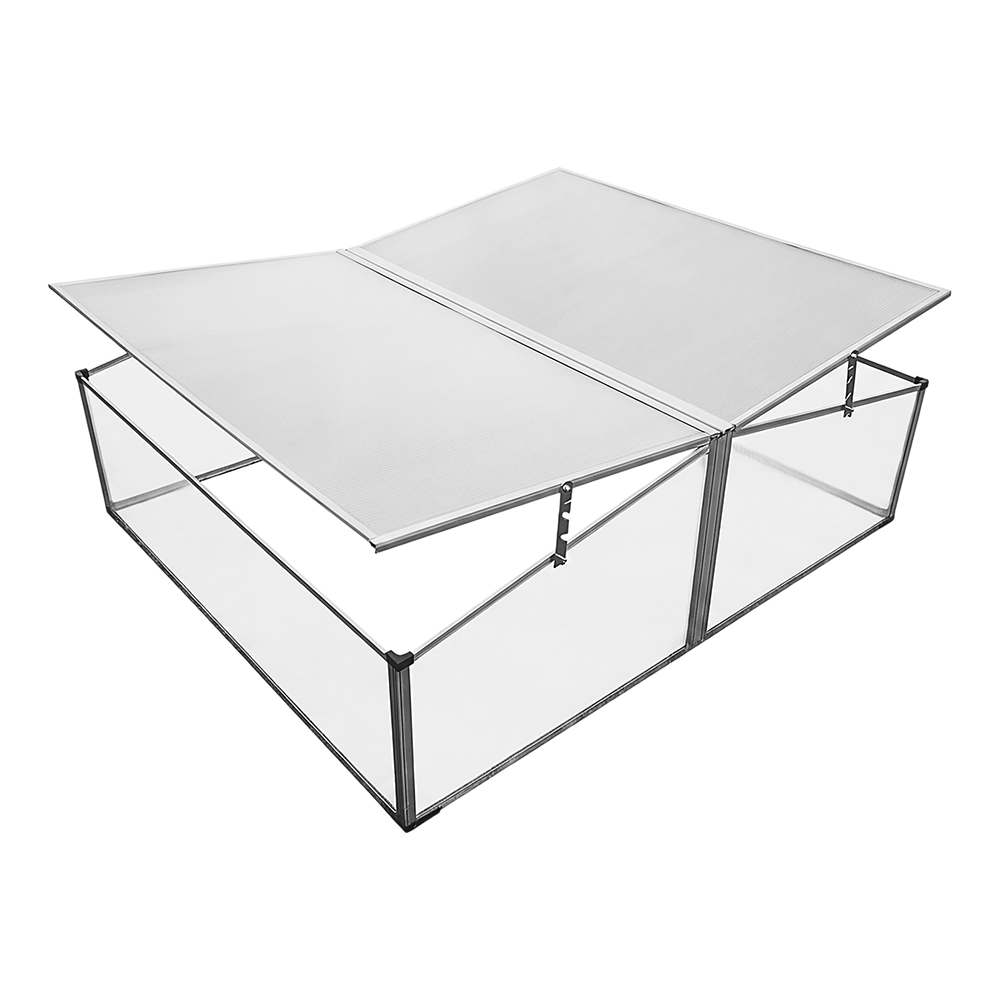 Zenport SH7005-2-ZD Double-Wide Folding Aluminum Cold Frame Greenhouse