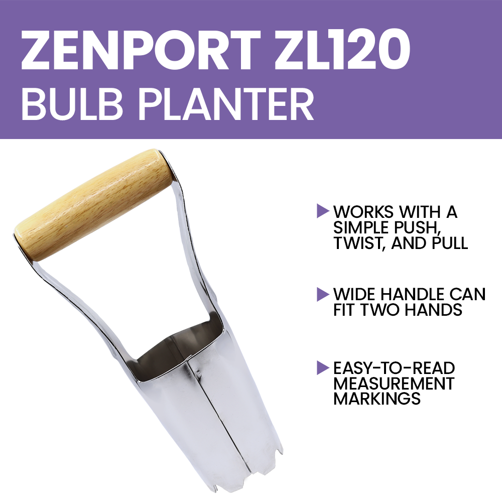 Zenport ZL120 Bulb Planter, Silver