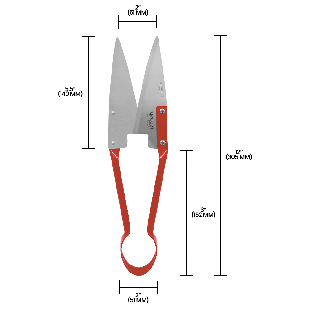 Zenport ZL122S Heavy Duty Onion and Sheep Shears, 5.5 Inch Stainless Steel Blades, Red