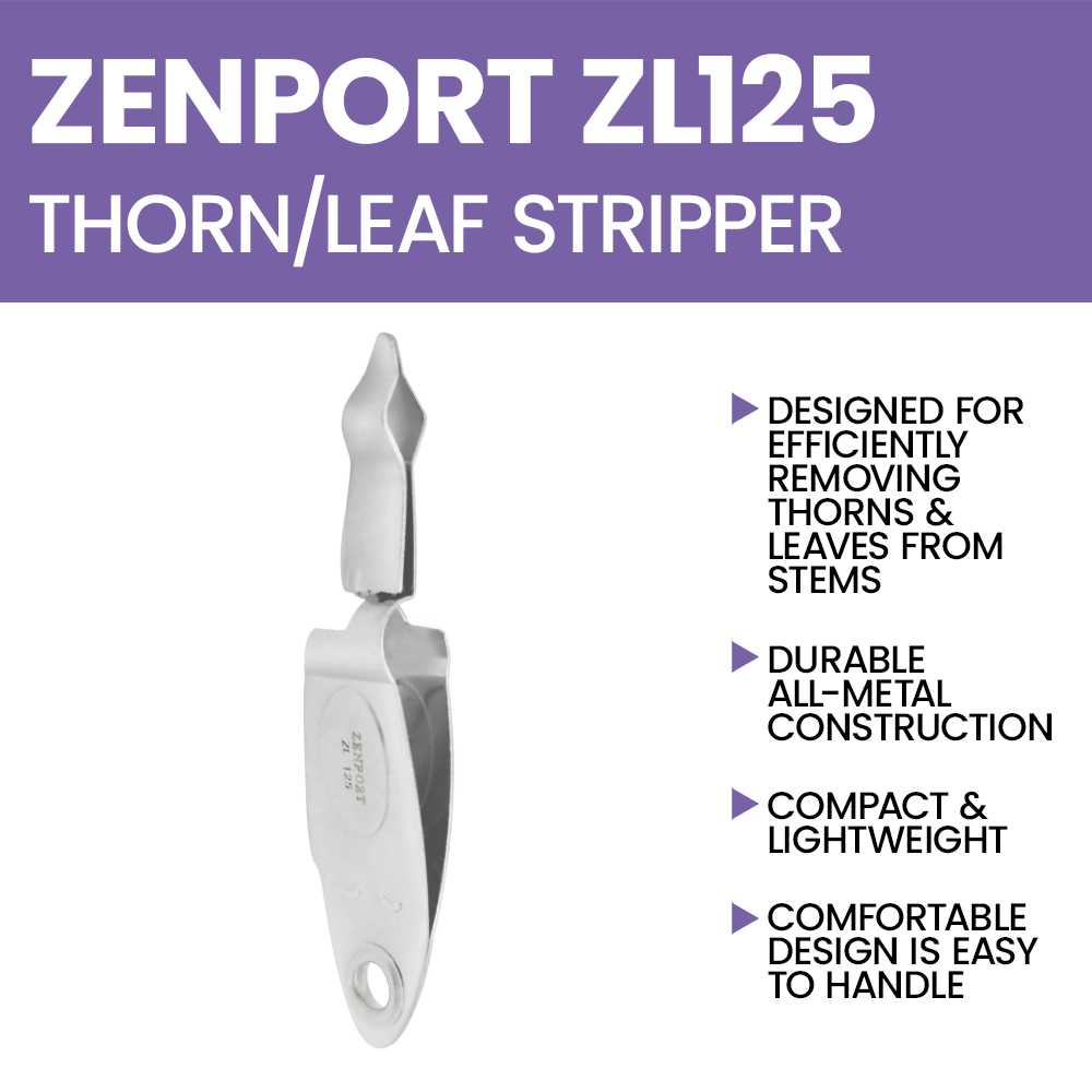 Herramienta peladora de hojas y espinas Zenport ZL125, plateada