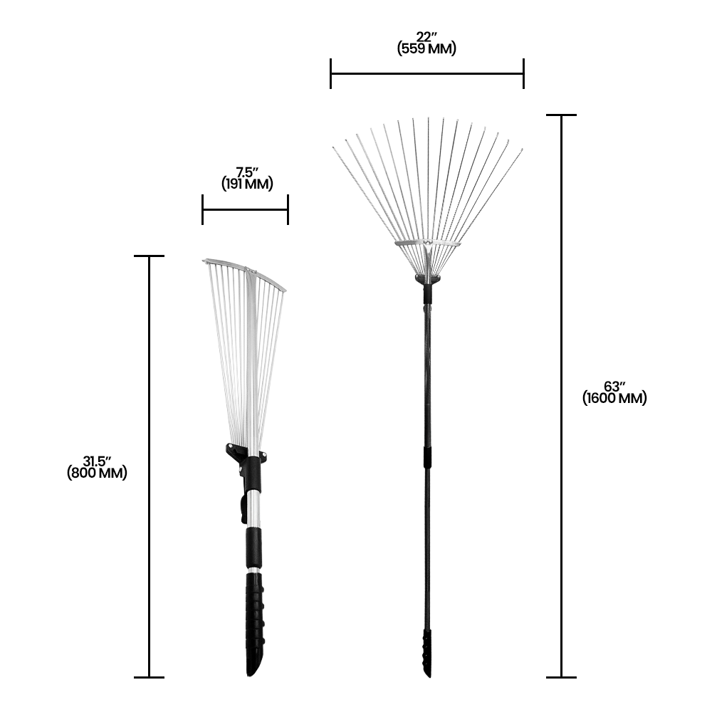 Zenport ZL204 Collapsible Steel Rake, Black