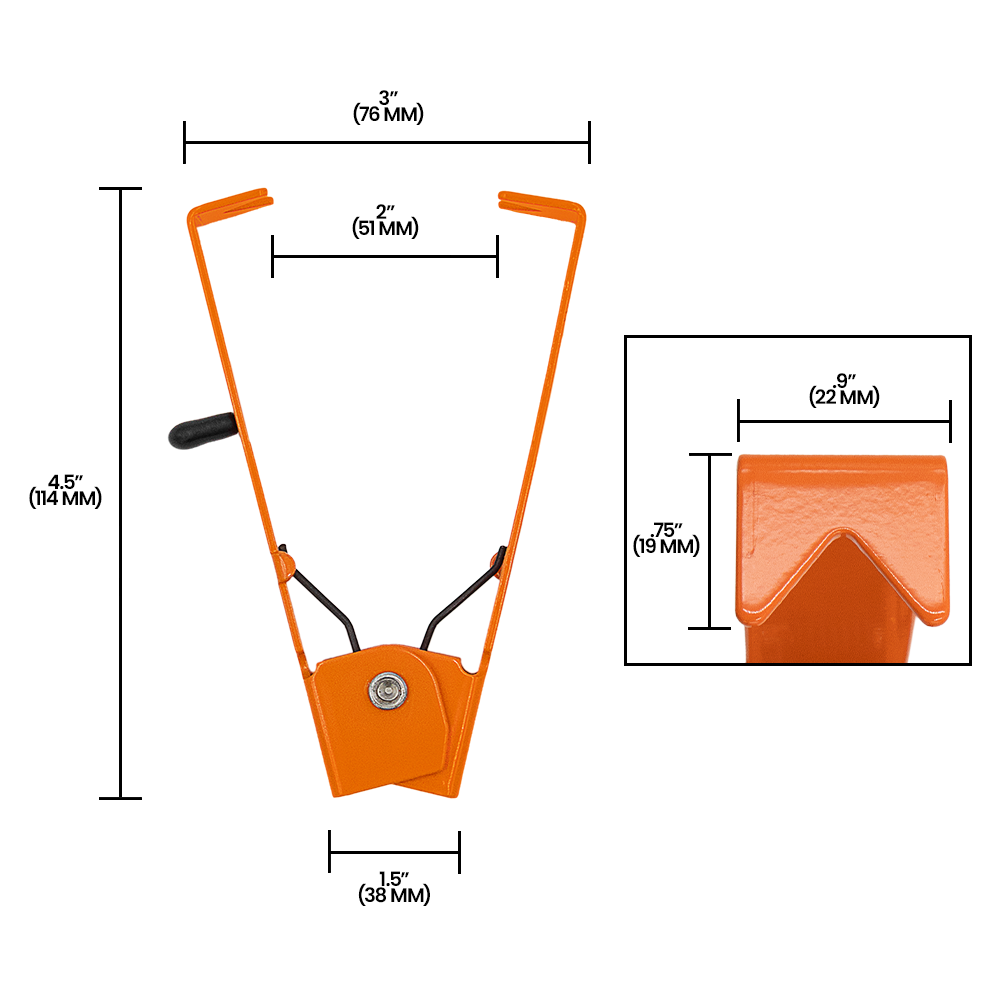 Desenvainadora de espinas y hojas Zenport ZL229 con reposamanos aislado, color naranja