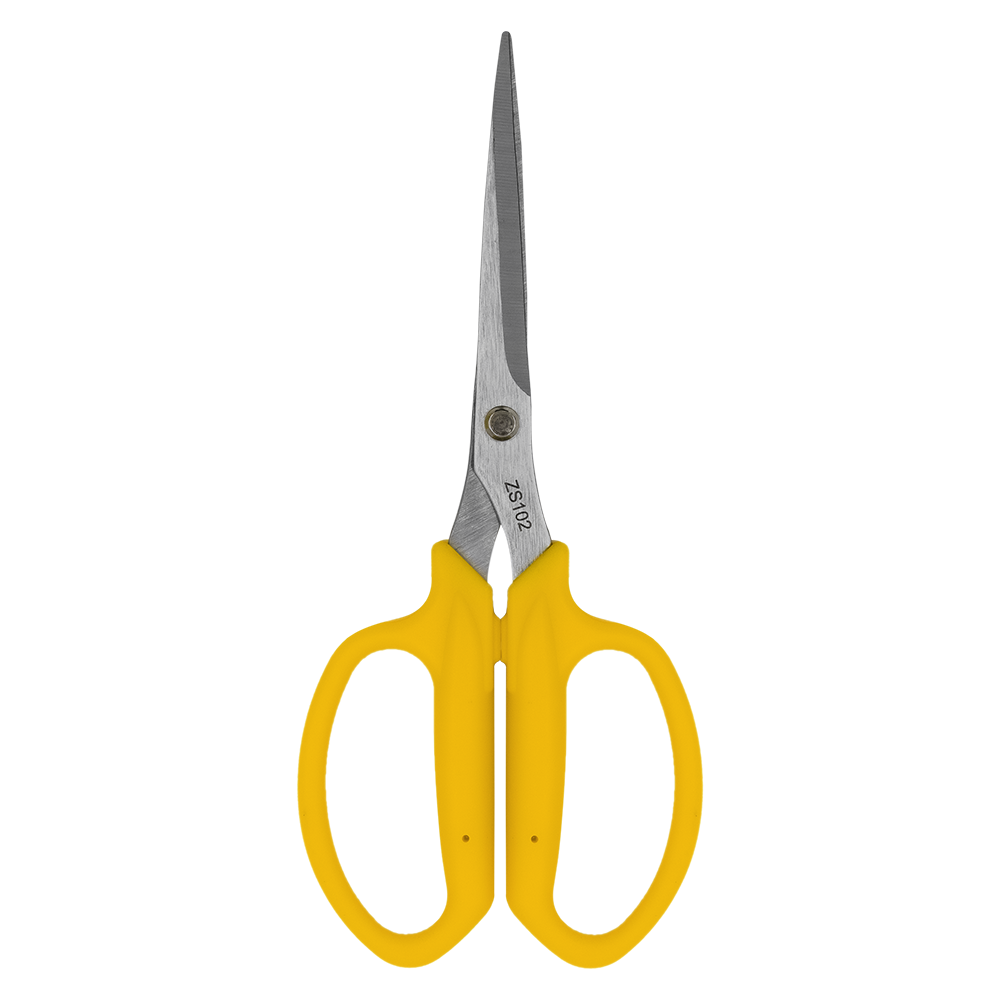 Zenport ZS102 Floral Scissors With Safety Cap, 2.75 Inch Carbon Steel Blades, Yellow
