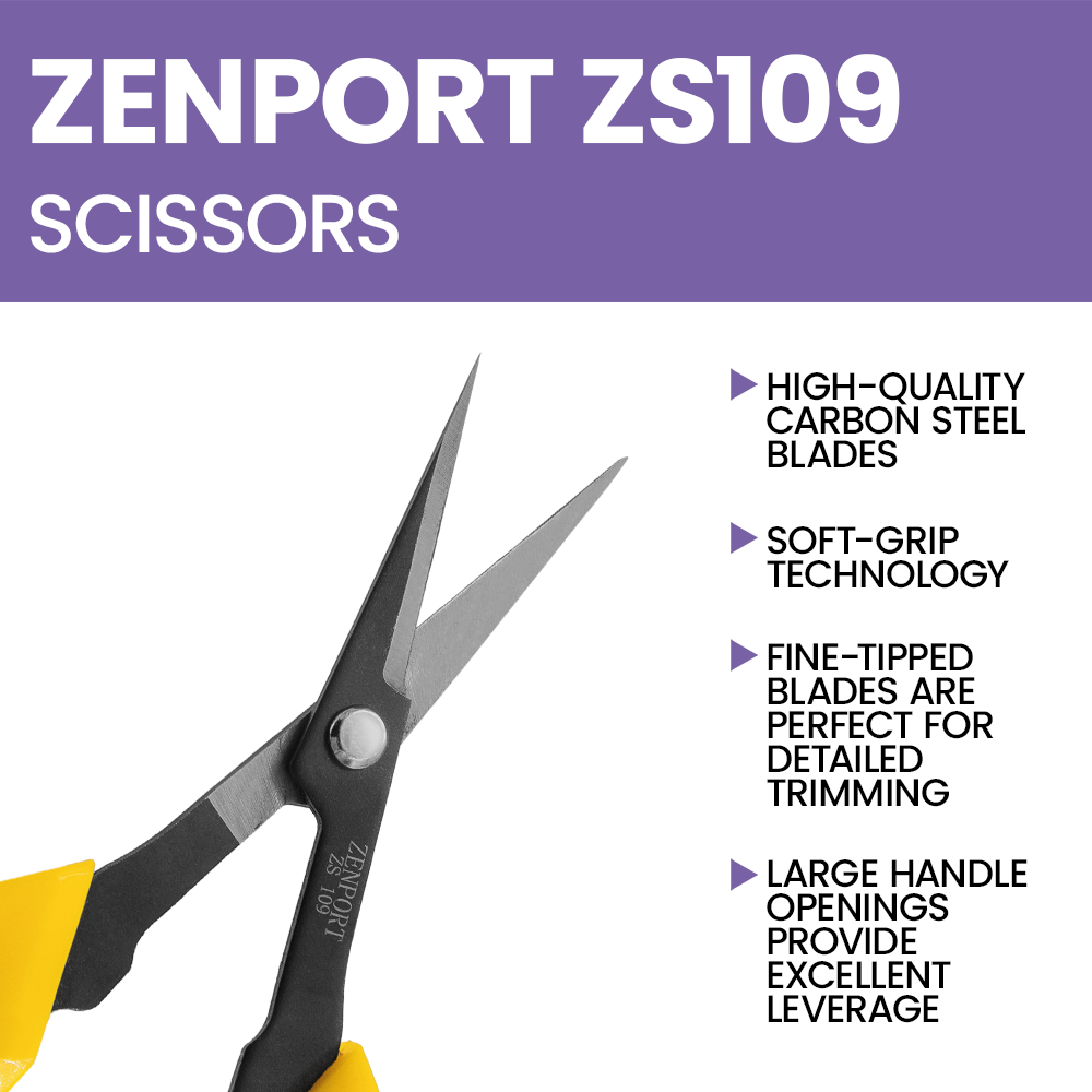 Zenport ZS109 Garden Scissors for Fruit, Grapes, and Trimming, 6.5-Inch, 1.4 Inch Carbon Steel Blades, Yellow