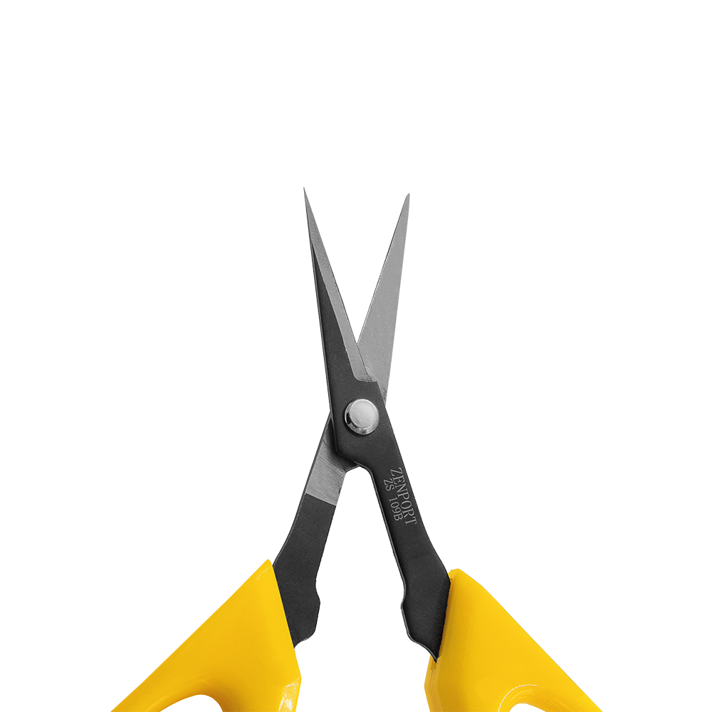 Zenport ZS109T Ergonomic Tilt Blade Deluxe Trimming Scissors, 1.4 Inch Carbon Steel Blades, Yellow