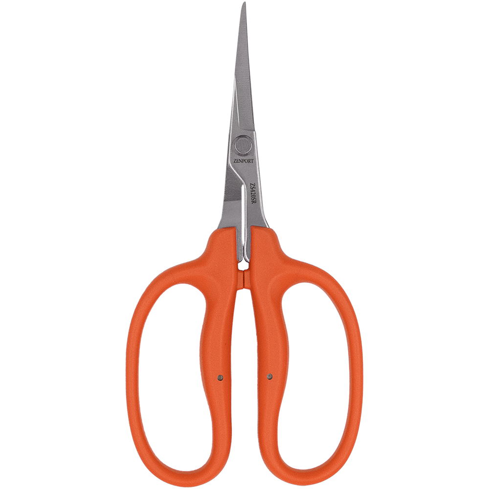 Tijeras de masa Zenport ZS420SR curvas con revestimiento de flúor, hojas de acero inoxidable de 3,5 cm, color naranja