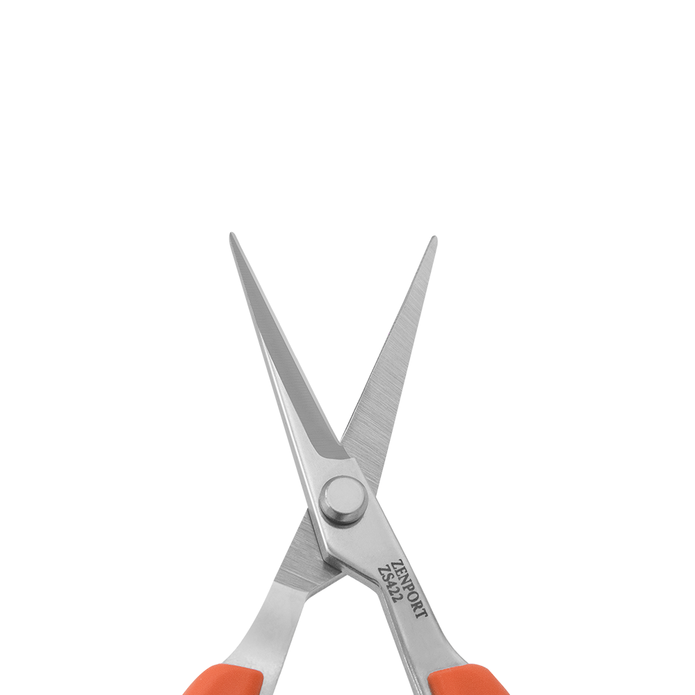 Tijeras MasaMasa de hoja recta Zenport ZS422, color naranja, hojas de acero inoxidable de 1,4 pulgadas, color naranja